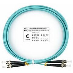 Cabeus FOP-50-ST-ST-3m Шнур оптический duplex ST-ST 50/125 mm OM3 3м LSZH, фото 