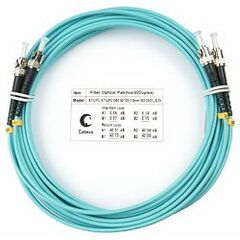 Cabeus FOP-50-ST-ST-10m Шнур оптический duplex ST-ST 50/125 mm OM3 10м LSZH, фото 