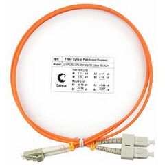Cabeus FOP-62-LC-SC-1m Шнур оптический duplex LC-SC 62,5/125 mm 1м LSZH, фото 