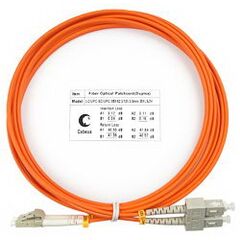 Cabeus FOP-62-LC-SC-3m Шнур оптический duplex LC-SC 62,5/125 mm 3м LSZH, фото 