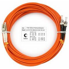 Cabeus FOP-62-LC-ST-15m Шнур оптический duplex LC-ST 62,5/125 mm 15м LSZH, фото 