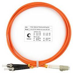 Cabeus FOP-62-LC-ST-2m Шнур оптический duplex LC-ST 62,5/125 mm 2м LSZH, фото 