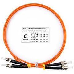 Cabeus FOP-62-ST-ST-3m Шнур оптический duplex ST-ST 62,5/125 mm 3м LSZH, фото 