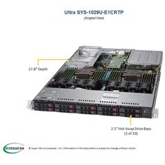 Серверная платформа Supermicro SYS-1029U-E1CRTP, фото 