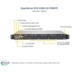 Серверная платформа Supermicro SYS-1019D-12C-FRN5TP, фото 