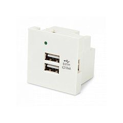 Модуль розетки Hyperline M45-USBCH2-WH, фото 