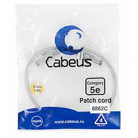 Cabeus PC-UTP-RJ45-Cat.5e-0.5m-LSZH Патч-корд U/UTP, фото 
