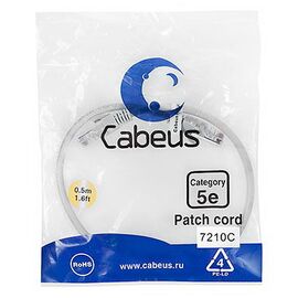 Cabeus PC-UTP-RJ45-Cat.5e-0.5m Патч-корд U/UTP, фото 