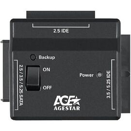 Док-станция для HDD 3,5' AgeStar FUBCP2 SATA/IDE пластик черный, фото 