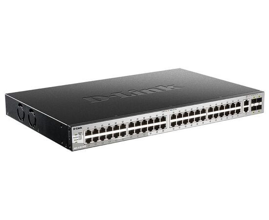 Управляемый L3 стекируемый коммутатор D-Link DGS-3130-54TS/BY/B1A с 48 портами 10/100/1000Base-T, 2 портами 10GBase-T и 4 портами 10GBase-X SFP+, фото 