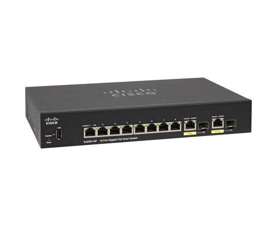 Коммутатор Cisco SG250-10P 8-PoE Smart 10-ports, SG250-10P-K9-EU, фото 