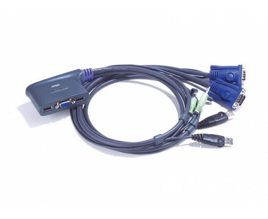 ATEN CS62US – 2 портовый, USB, VGA, кабельный KVM Переключатель c аудио, (0.9м), фото 