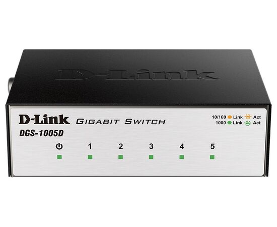 Коммутатор D-Link DGS-1005D с 5 портами 10/100/1000Base-T, фото 
