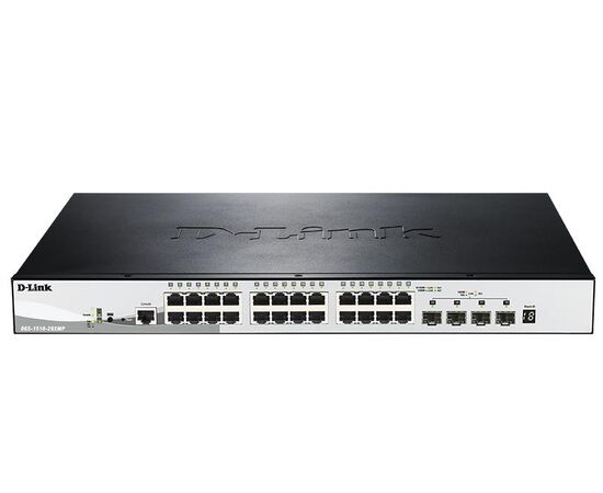 D-Link DGS-1510-28XMP/A1A Управляемый стекируемый коммутатор SmartPro с 24 портами 10/100/1000Base-T и 4 портами 10GBase-X SFP+ и поддержкой PoE, фото 