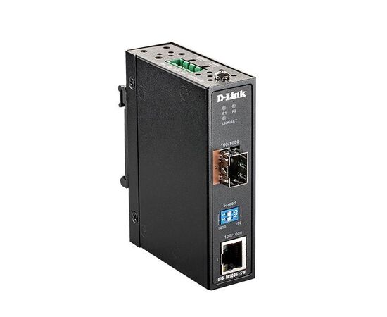 D-Link DIS-M100G-SW промышленный медиаконвертер с 1 портом 100/1000Base-T и 1 портом 100/1000Base-X SFP, фото 