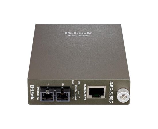 Медиаконвертер D-Link DMC-515SC/D7A с 1 портом 10/100Base-TX и 1 портом 100Base-FX с разъемом SC для одномодового оптического кабеля (до 15 км), фото 
