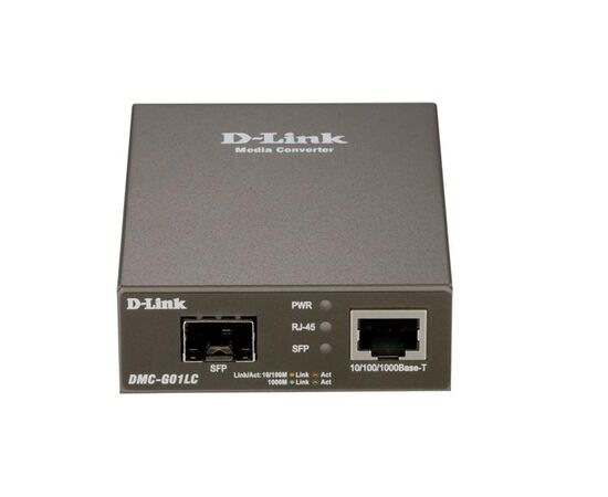 Медиаконвертер D-link DMC-G01LC/C1A с 1 портом 100/1000Base-T и 1 портом 100/1000Base-X SFP, фото 