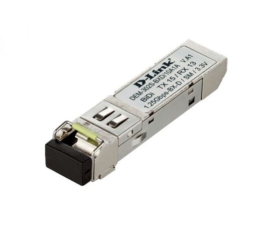 D-Link DEM-302S-BXD WDM SFP-трансивер с 1 портом 1000Base-BX-D (Tx:1550 нм, Rx:1310 нм) для одномодового оптического кабеля до 2 км, фото 