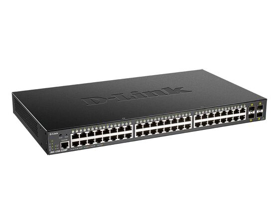 Коммутатор D-Link DGS-1250-52XMP Настраиваемый L2 коммутатор с 48 портами 10/100/1000Base-T и 4 портами 10GBase-X SFP+, фото 