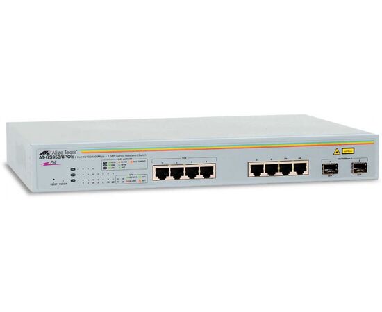 Коммутатор Allied Telesis GS950/8POE 4-PoE Smart 10-ports, AT-GS950/8POE-50, фото 