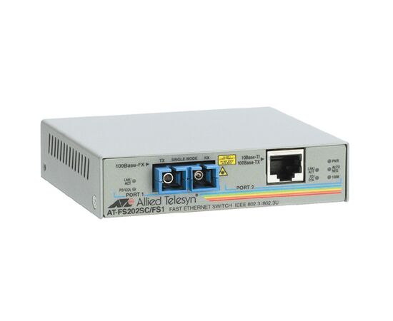 Медиаконвертер Allied Telesis 100Base-TX-100Base-FX RJ-45-SC, AT-FS202, фото 