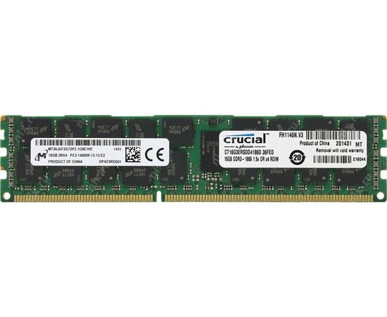 Модуль памяти для сервера Crucial 16GB DDR3-1866 CT16G3ERSDD4186D, фото 