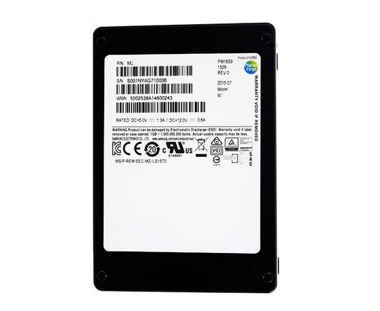 SSD диск для сервера Samsung PM1633a 480ГБ 2.5" SAS 12Gb/s TLC MZILS480HCGR-00003, фото 