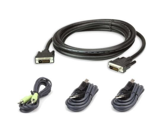 ATEN 2L-7D03UDX4 Комплект кабелей USB, DVI-D Dual Link для защищенного KVM-переключателя (3м), фото 