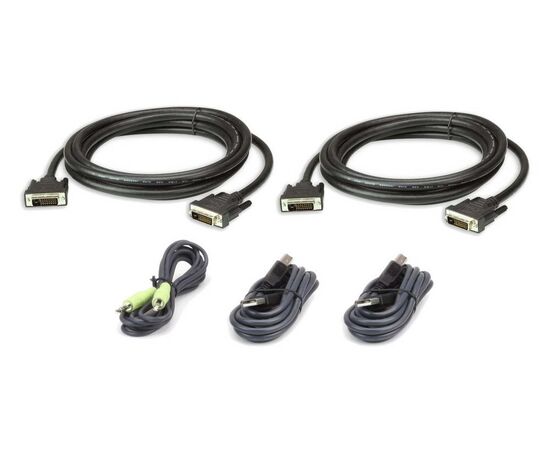 ATEN 2L-7D03UDX5 – Комплект кабелей USB DVI-D Dual Link Dual Display для защищенного KVM-переключателя, 3м, фото 