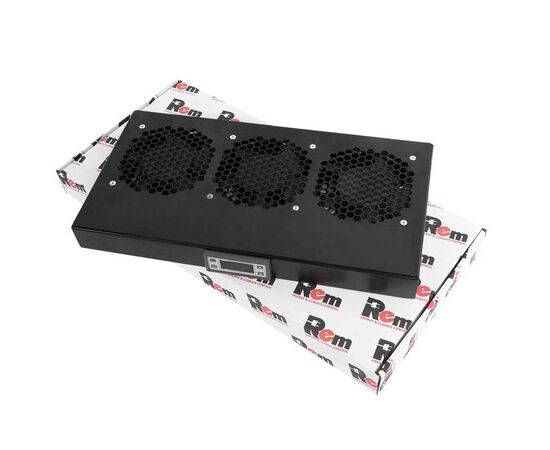 Вентиляторный модуль ЦМО R-FAN-3K 1U 3 вент. Контроллер температуры цвет Чёрный, R-FAN-3K-1U-9005, фото 