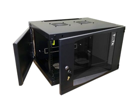 Шкаф настенный LANMASTER TWT-CBWNG-6U-6X6-BK Next 19'', 6U, 550x600, черный, фото 