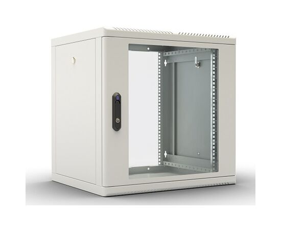 Шкаф настенный разборный ЦМО ШРН-М-12.500 12U 600x520мм, съемные стенки, дверь стекло, серый, фото 