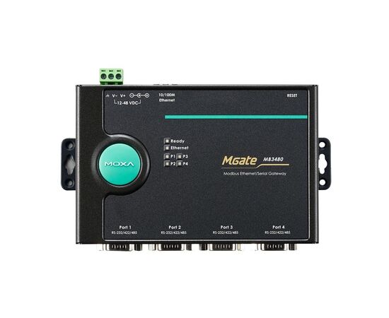 MOXA MGate MB3480 4-портовый преобразователь Modbus RTU/ASCII (RS-232/422/485) в Modbus TCP, фото 