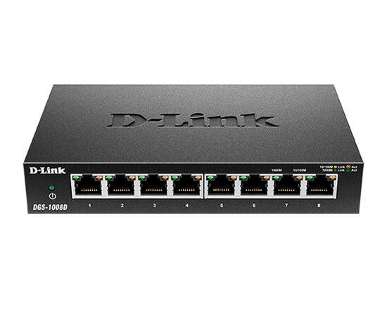 Коммутатор D-Link DGS-1008D с 8 портами 10/100/1000Base-T, DGS-1008D/K2A, фото , изображение 2