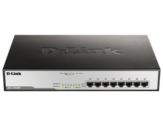 Коммутатор D-Link DGS-1008MP/A2A Неуправляемый 8 портов 10/100/1000Base-T, фото , изображение 2