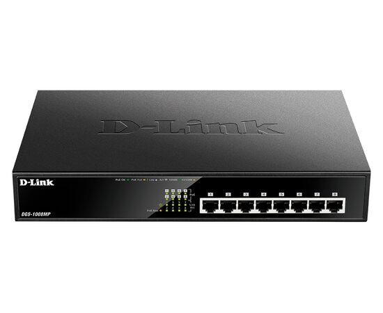 D-Link DGS-1008MP неуправляемый PoE-коммутатор с 8 портами 10/100/1000Base-T, фото , изображение 2