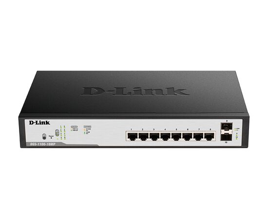 Коммутатор D-Link DGS-1100-10MP/С1A Настраиваемый EasySmart с 8 портами 10/100/1000Base-T, фото , изображение 2