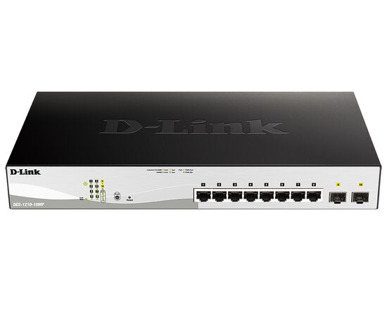 Коммутатор D-Link DGS-1210-10MP 8-PoE Управляемый 10-ports, DGS-1210-10MP/FL1A, фото , изображение 2