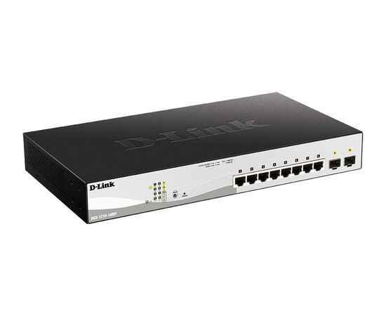 D-Link DGS-1210-10MP настраиваемый коммутатор WebSmart с 8 портами 10/100/1000Base-T и 2 портами 1000Base-X SFP и поддержкой PoE, фото , изображение 2