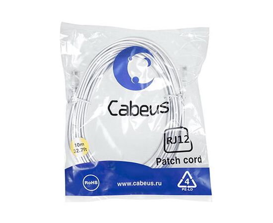 Cabeus PC-TEL-RJ12-10m Патч-корд телефонный 2х6р4с, фото 