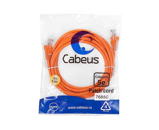 Cabeus PC-UTP-RJ45-Cat.5e-3m-OR-LSZH Патч-корд U/UTP, фото 