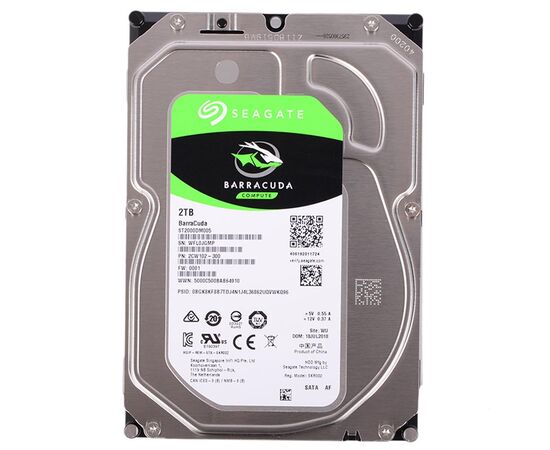 Жесткий диск Seagate BarraCuda SATA III (6Gb/s) 3.5" 2TB, ST2000DM005, фото 