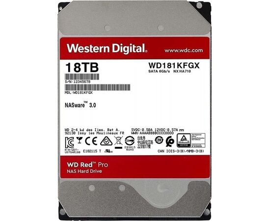 Жесткий диск WD Red Pro SATA III (6Gb/s) 3.5" 18TB, WD181KFGX, фото 