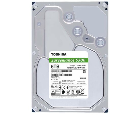 Жесткий диск Toshiba S300 SATA III (6Gb/s) 3.5" 6TB, HDWT360UZSVA, фото 
