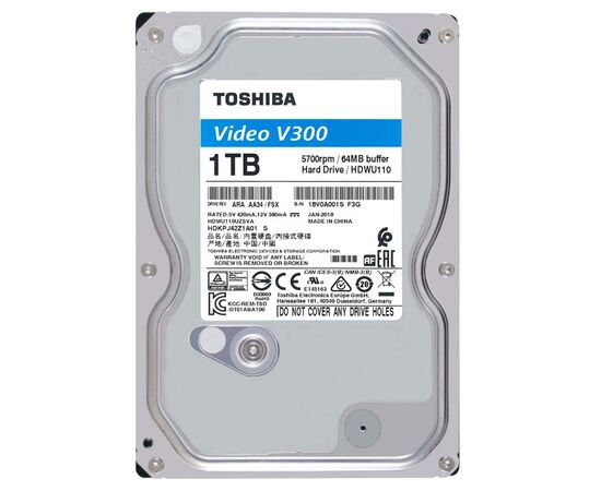 Жесткий диск Toshiba V300 SATA III (6Gb/s) 3.5" 1TB, HDWU110UZSVA, фото 