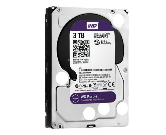 Жесткий диск WD Purple SATA III (6Gb/s) 3.5" 3TB, WD30PURX, фото 