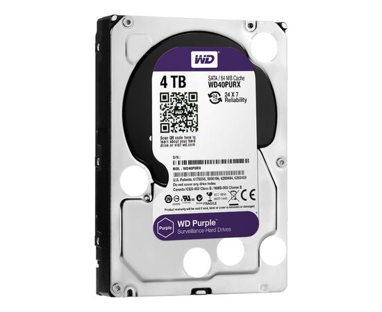 Жесткий диск WD Purple SATA III (6Gb/s) 3.5" 4TB, WD40PURX, фото 