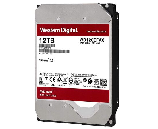 Жесткий диск WD Red SATA III (6Gb/s) 3.5" 12TB, WD120EFAX, фото 