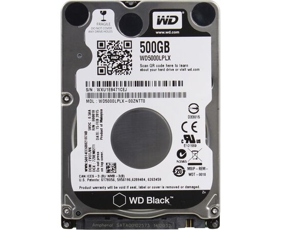 Жесткий диск WD Black SATA III (6Gb/s) 2.5" 500GB, WD5000LPLX, фото 