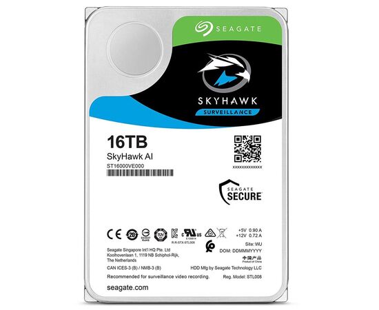 Жесткий диск Seagate SkyHawk AI SATA III (6Gb/s) 3.5" 16TB, ST16000VE000, фото 